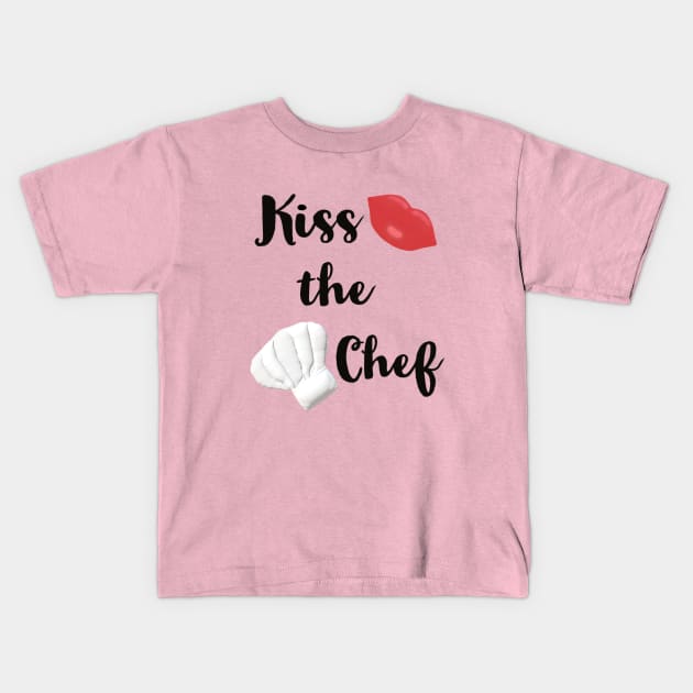 Kiss the Chef (White Background) Kids T-Shirt by Art By LM Designs 